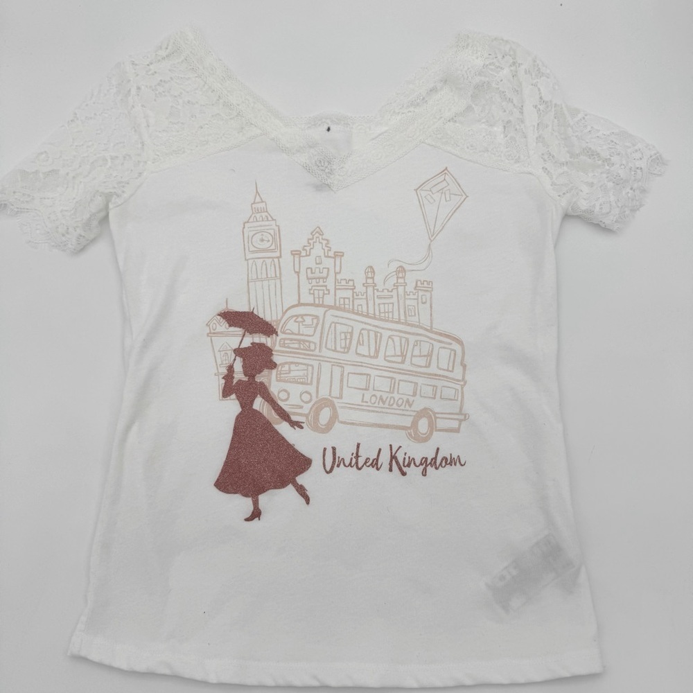 Disney Mary Poppins United Kingdom Lace Sleeve Top – XS - Picture 1 of 9